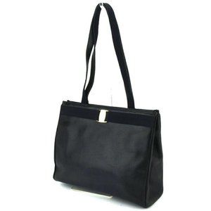 Salvatore Ferragamo Tote Bag Vara Gold Leather Auth Used T18065